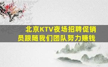 北京KTV夜场招聘促销员跟随我们团队努力赚钱